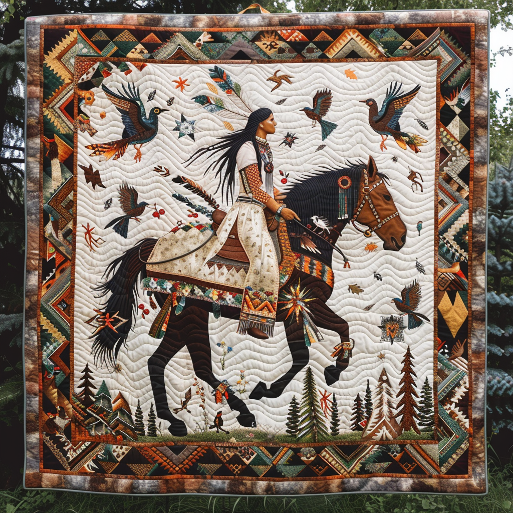 Native American Woman WJ0308026CL Quilt