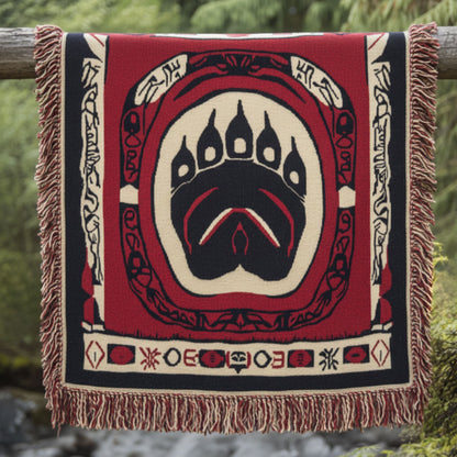 North Fire Bear WN2101014CL Woven Throw Blanket