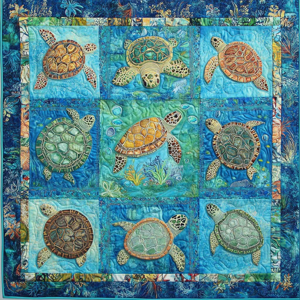 Ocean Turtles WM0208033CL Quilt