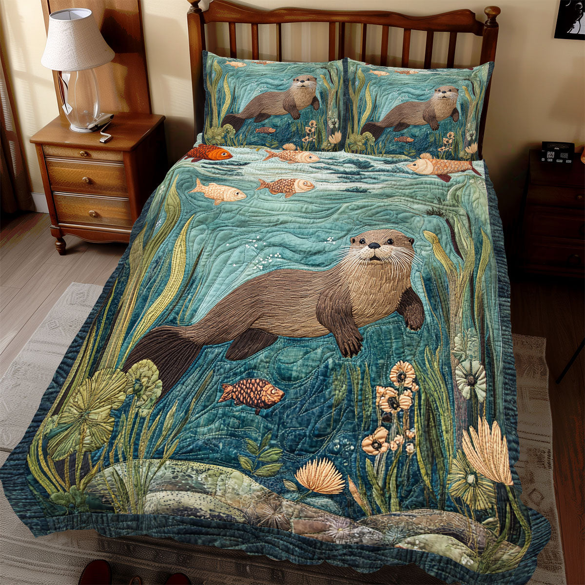 Otter Fish WX1812077CL Duvet Cover Set