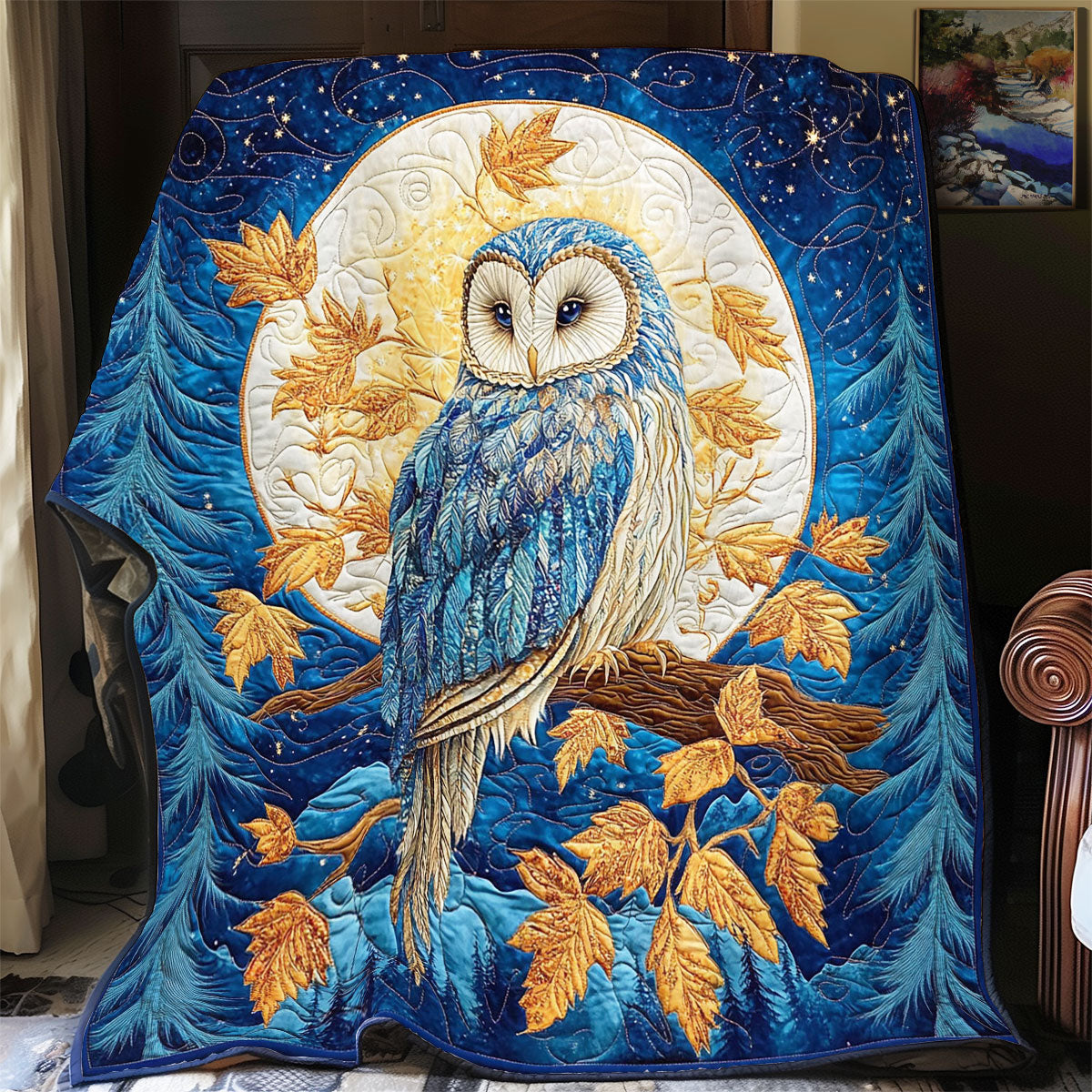 Owl In Autumn Night WY1001193CL Quilt