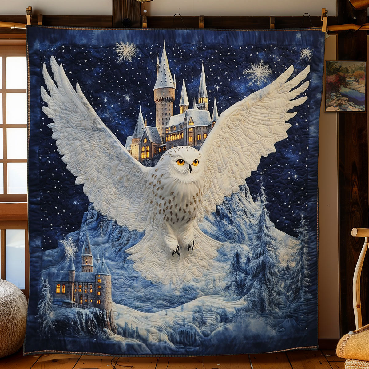 Owl In Night Snow WY1001194CL Quilt