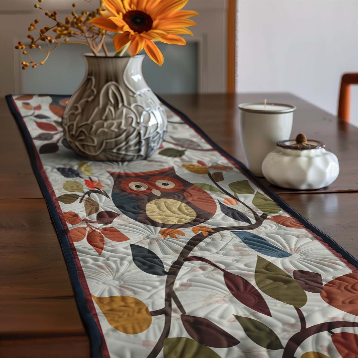 Owls WJ1008050WL Quilted Table Runner