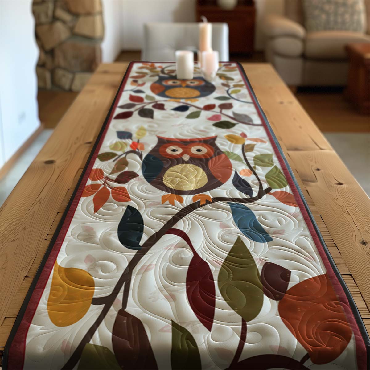 Owls WJ1008050WL Quilted Table Runner