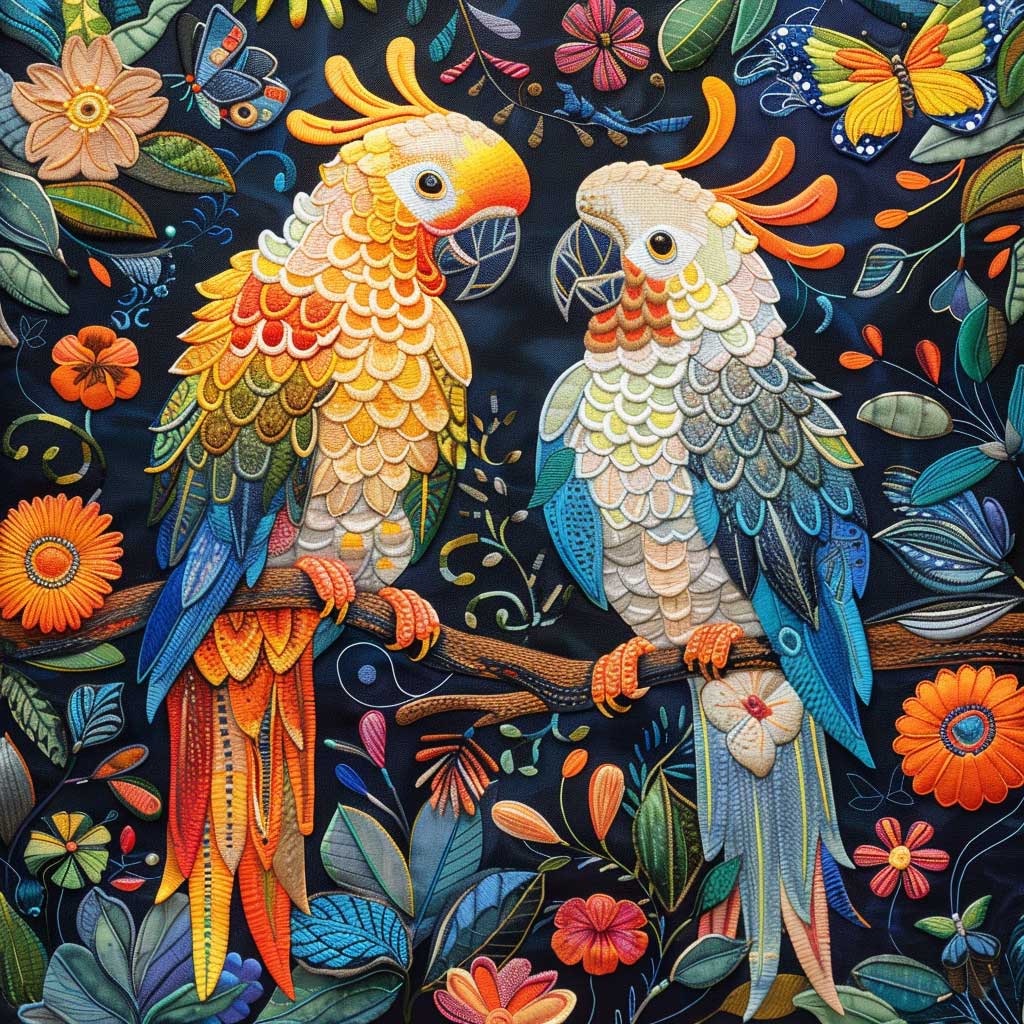 Parrot Couple WJ2708019CL Quilt