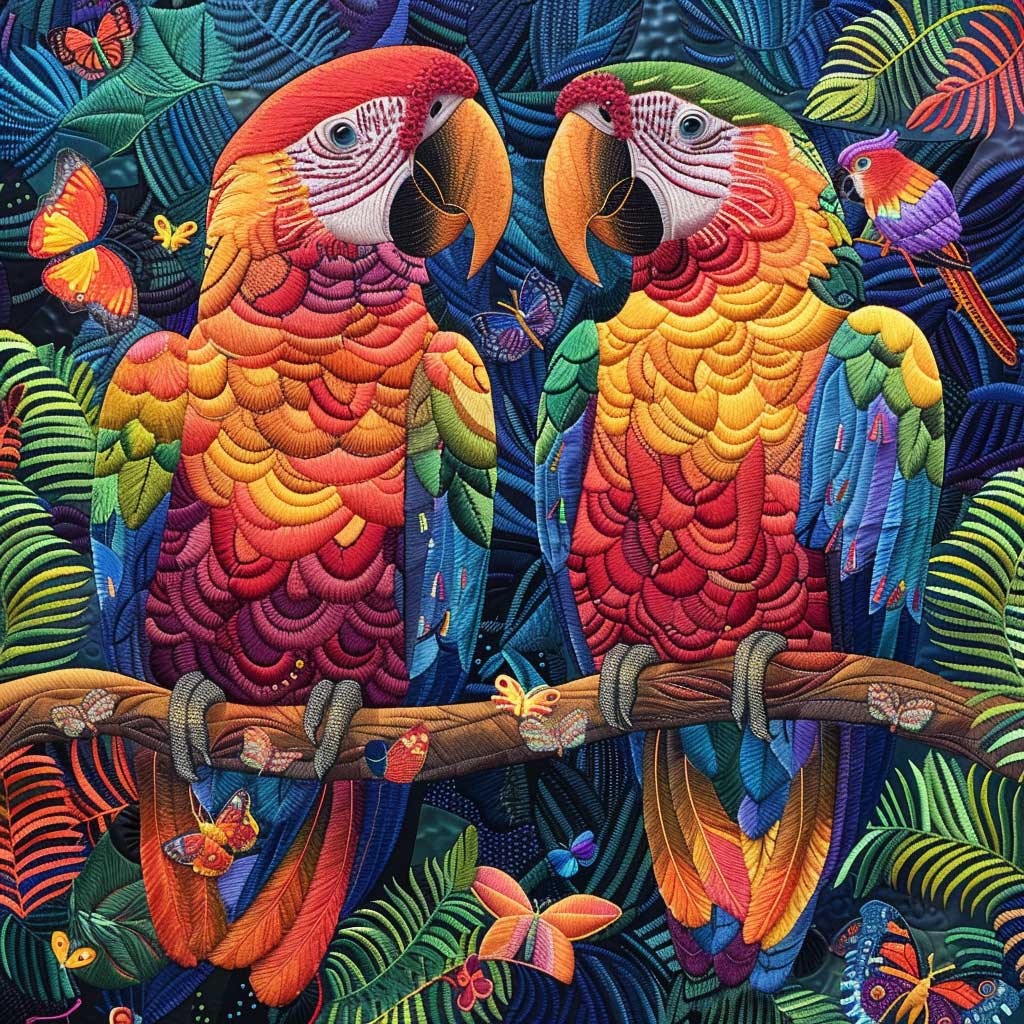 Parrot Couple WJ2708020CL Quilt