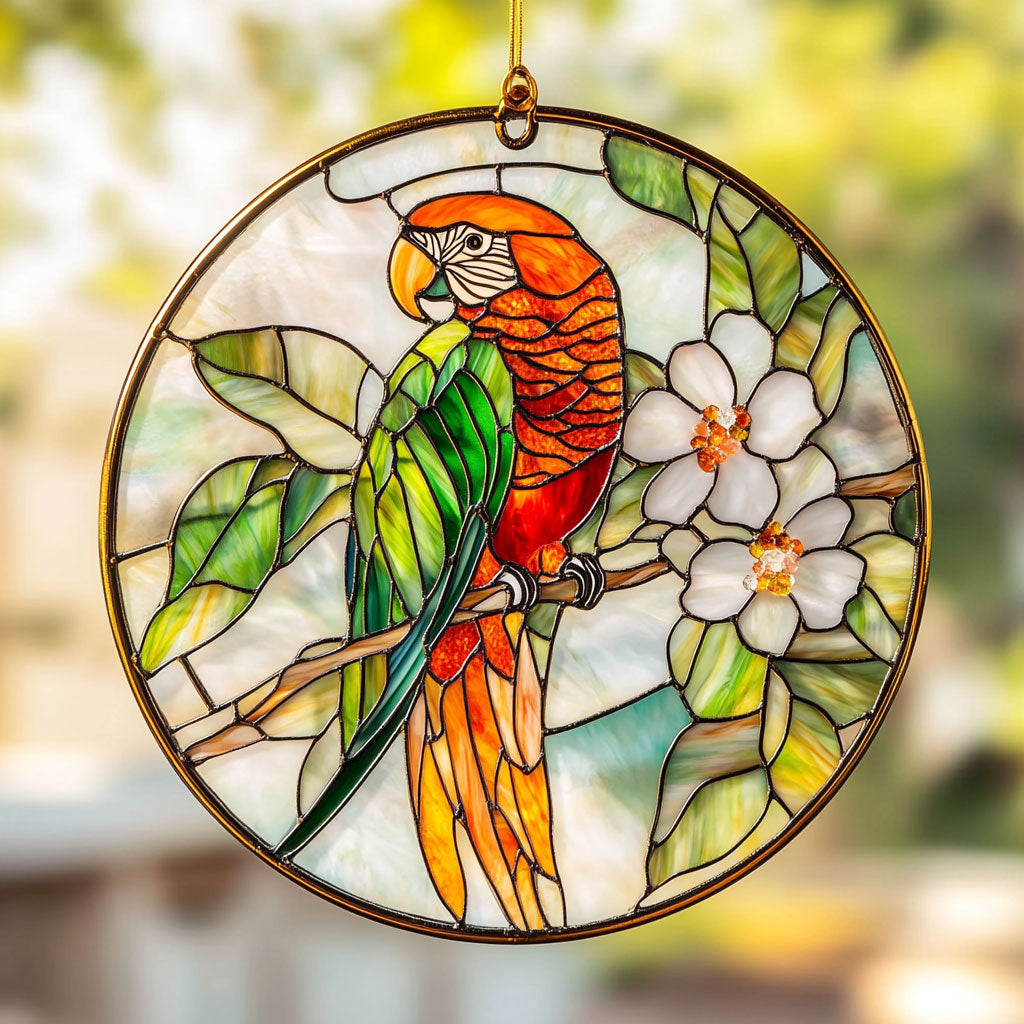 Parrot Flower WX1002108CL Suncatcher
