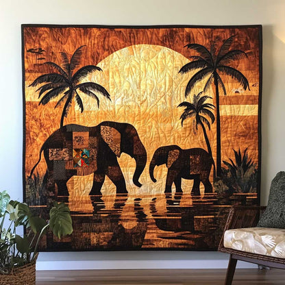Patchwork Elephant Sunset WP2311044CL Quilt
