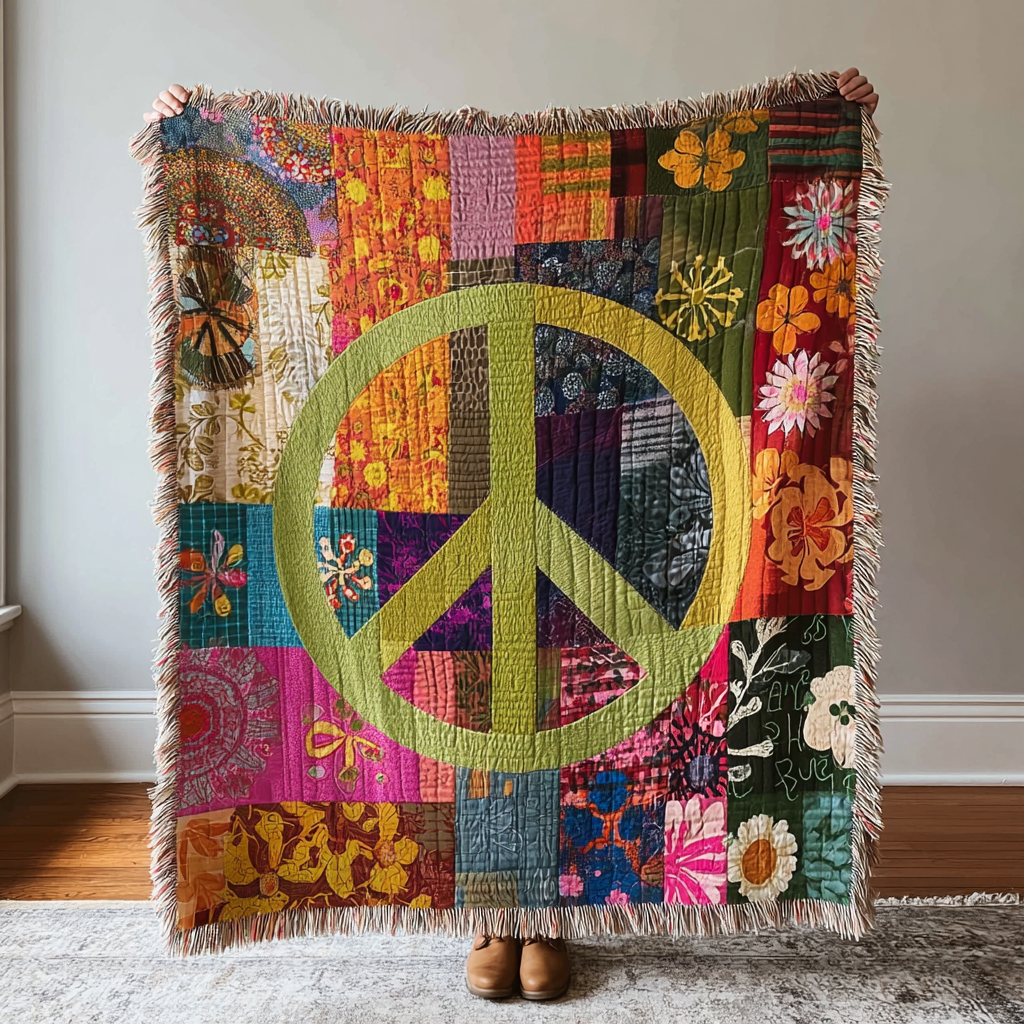 Peace Sign XR1601013CL Woven Throw Blanket