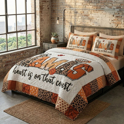 Basketball Mom Heart Patchwork WN0404006CL Duvet Cover Set