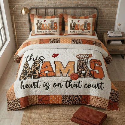 Basketball Mom Heart Patchwork WN0404006CL Duvet Cover Set
