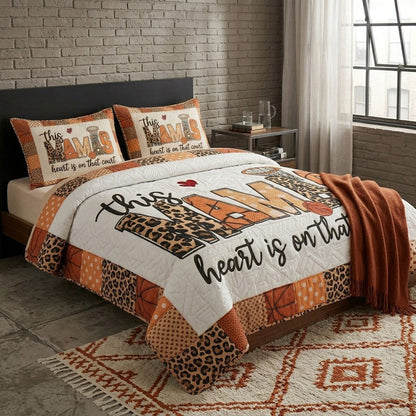 Basketball Mom Heart Patchwork WN0404006CL Duvet Cover Set