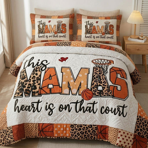 Basketball Mom Heart Patchwork WN0404006CL Duvet Cover Set
