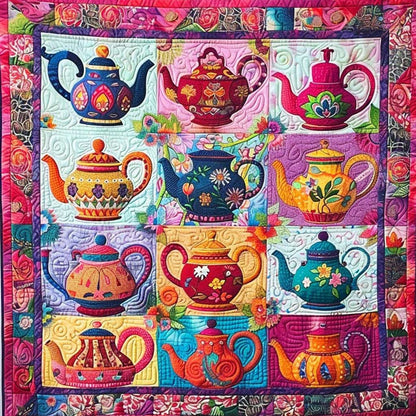 Pink Teapots WM2108012CL Quilt