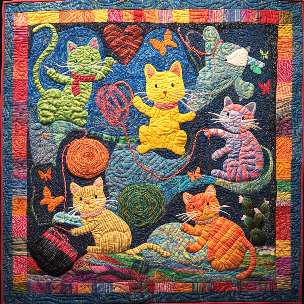 Playful Cats WJ2308018CL Quilt