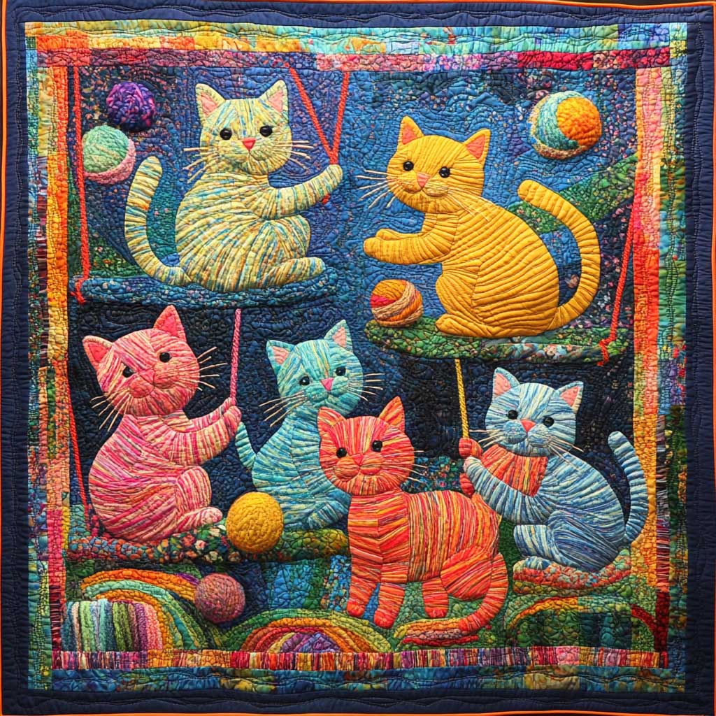 Playful Cats WJ2608021CL Quilt