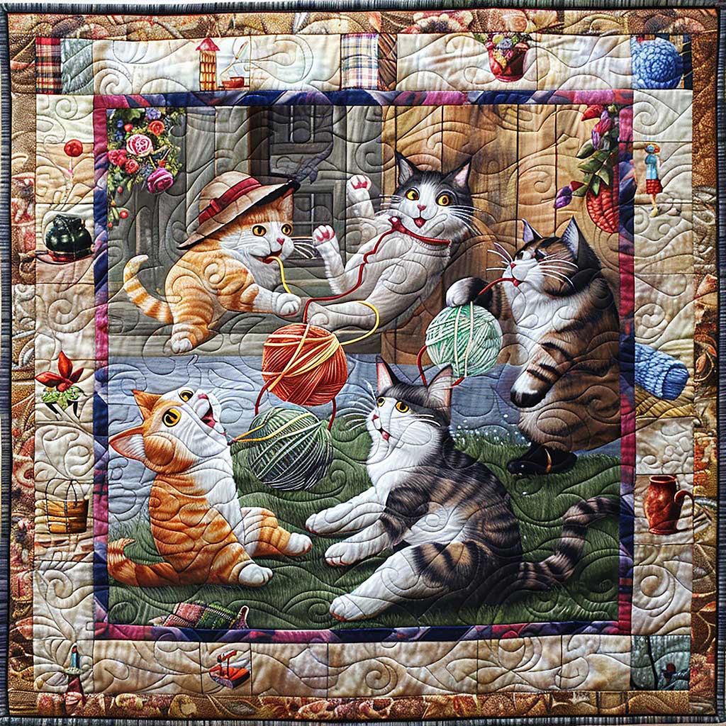 Playing Cat WM1008019CL Quilt