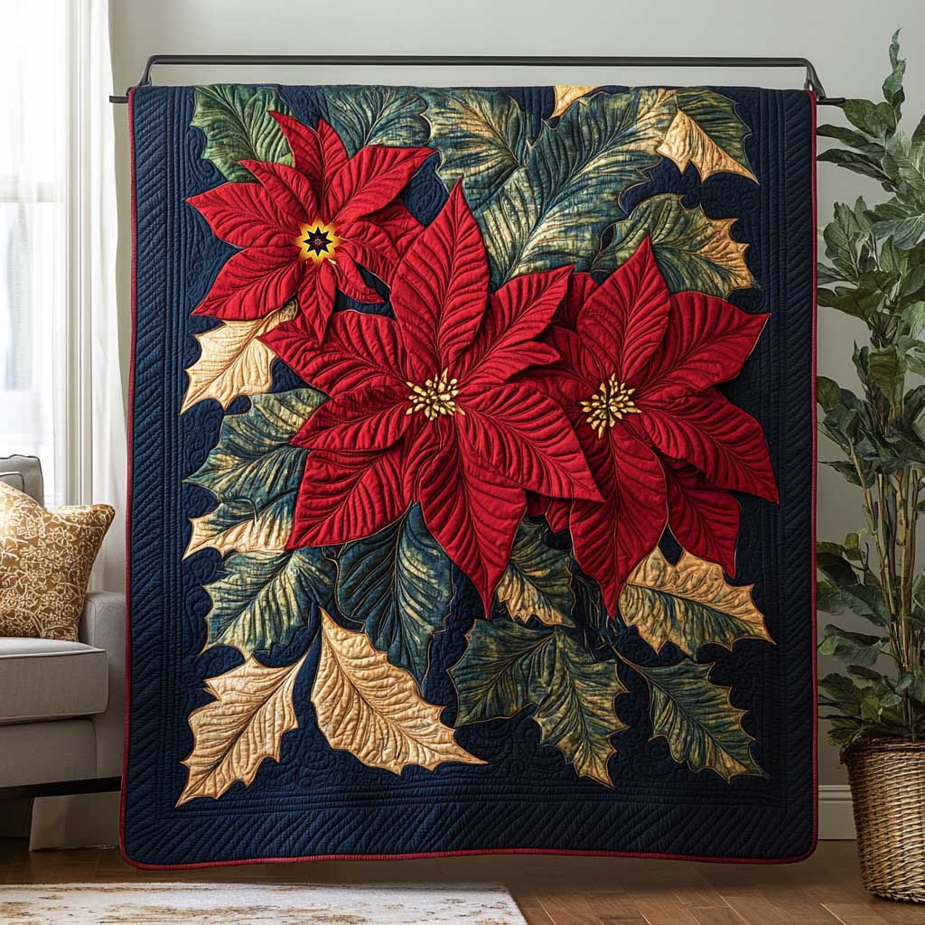 Poinsettia Garden WP2511008CL Quilt