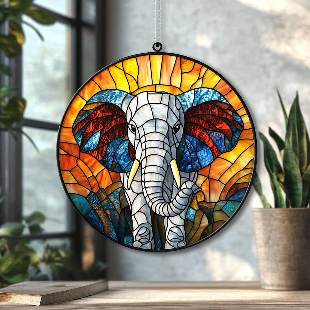 Portrait Elephant WX1801112CL Suncatcher