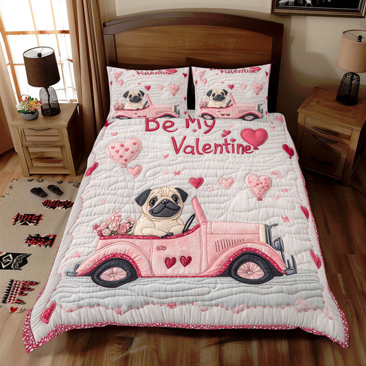 Pug Car Valentine WX1812082CL Duvet Cover Set