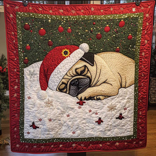 Pug Christmas WP1911024CL Quilt