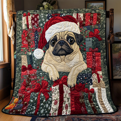 Pug Dog Christmas YR1112021CL Quilt