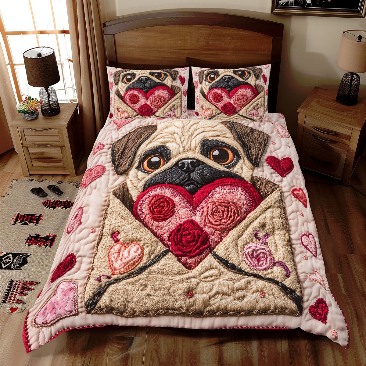 Pug Valentine WX1812086CL Duvet Cover Set