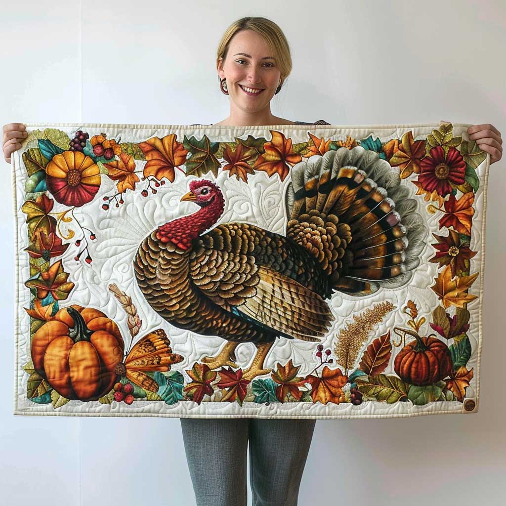 Pumpkin Turkey WP0509036CL Quilted Table Runner