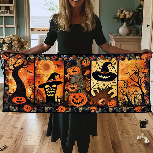 Pumpkin Witch WP2608009CL Quilted Table Runner