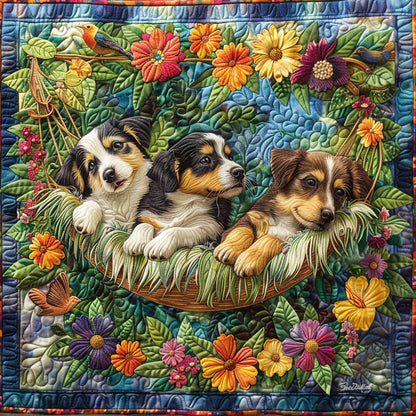 Puppies In The Garden WJ2708022CL Quilt