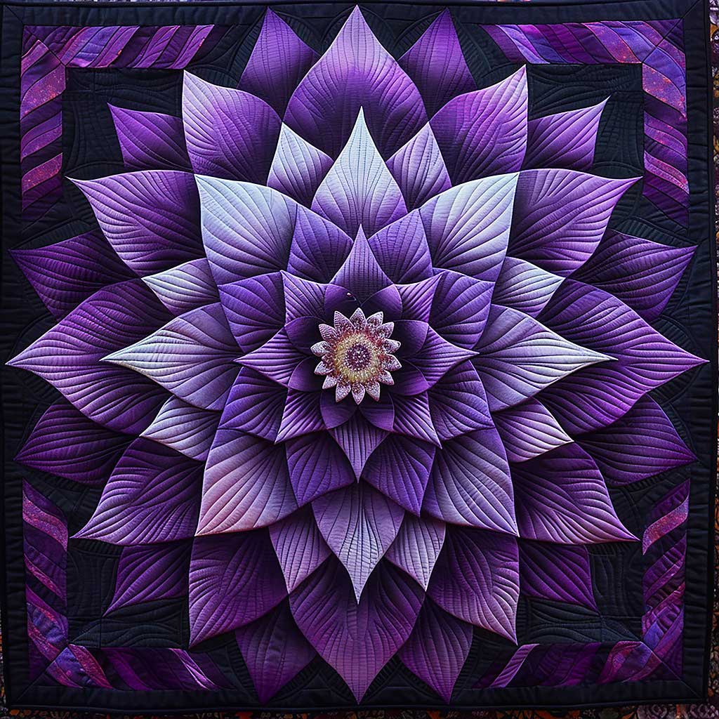 Purple Blooming Flowers Sign WM1508033CL Quilt