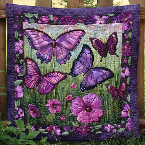 Purple Butterflies WJ1709021CL Quilt