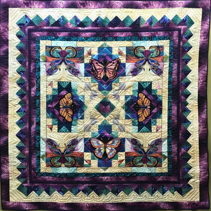 Purple Butterflies XR1406009CL Quilt