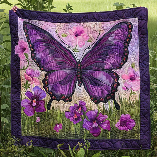 Purple Butterfly WJ1709024CL Quilt