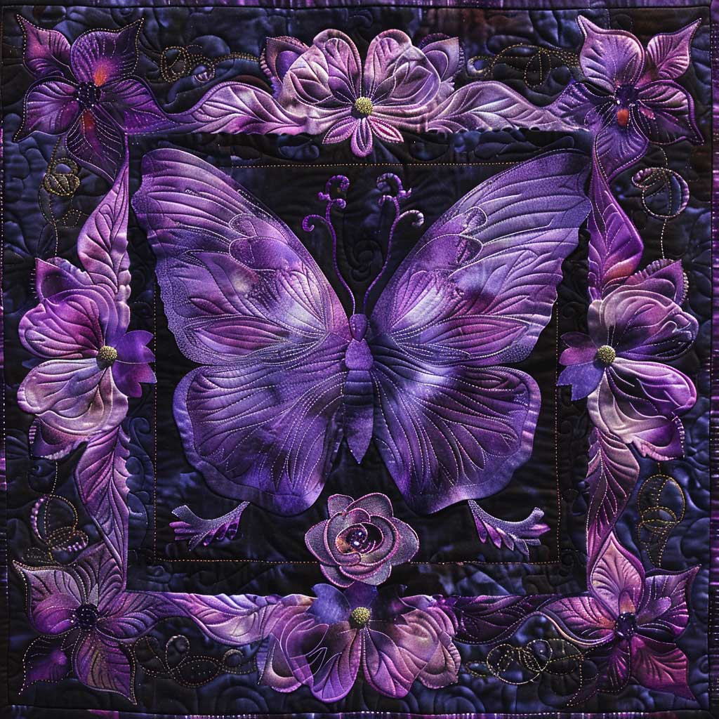 Purple Butterfly WM2008057CL Quilt