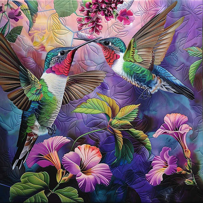 Purple Hummingbird Love WM1308014CL Quilt