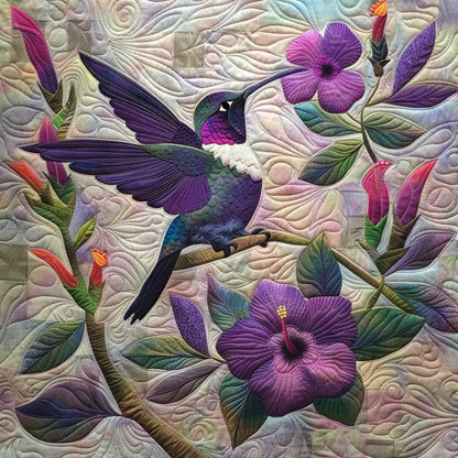 Purple Hummingbird WJ1308014CL Quilt