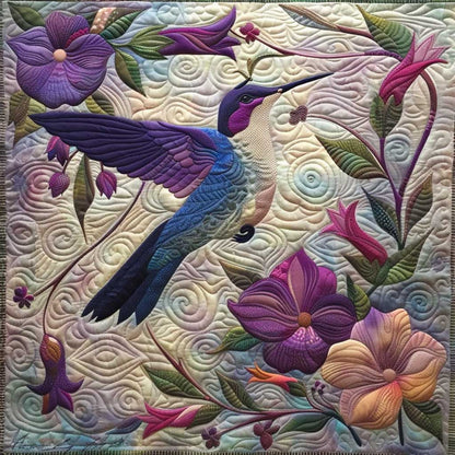 Purple Hummingbird WJ1508018CL Quilt