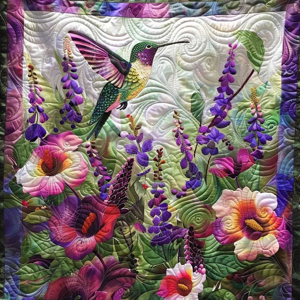 Purple Hummingbird WM1908026CL Quilt