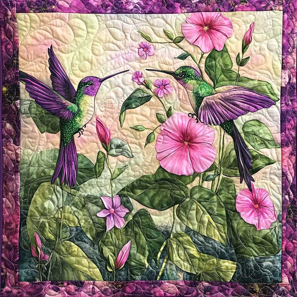 Purple Hummingbirds WM0508016CL Quilt