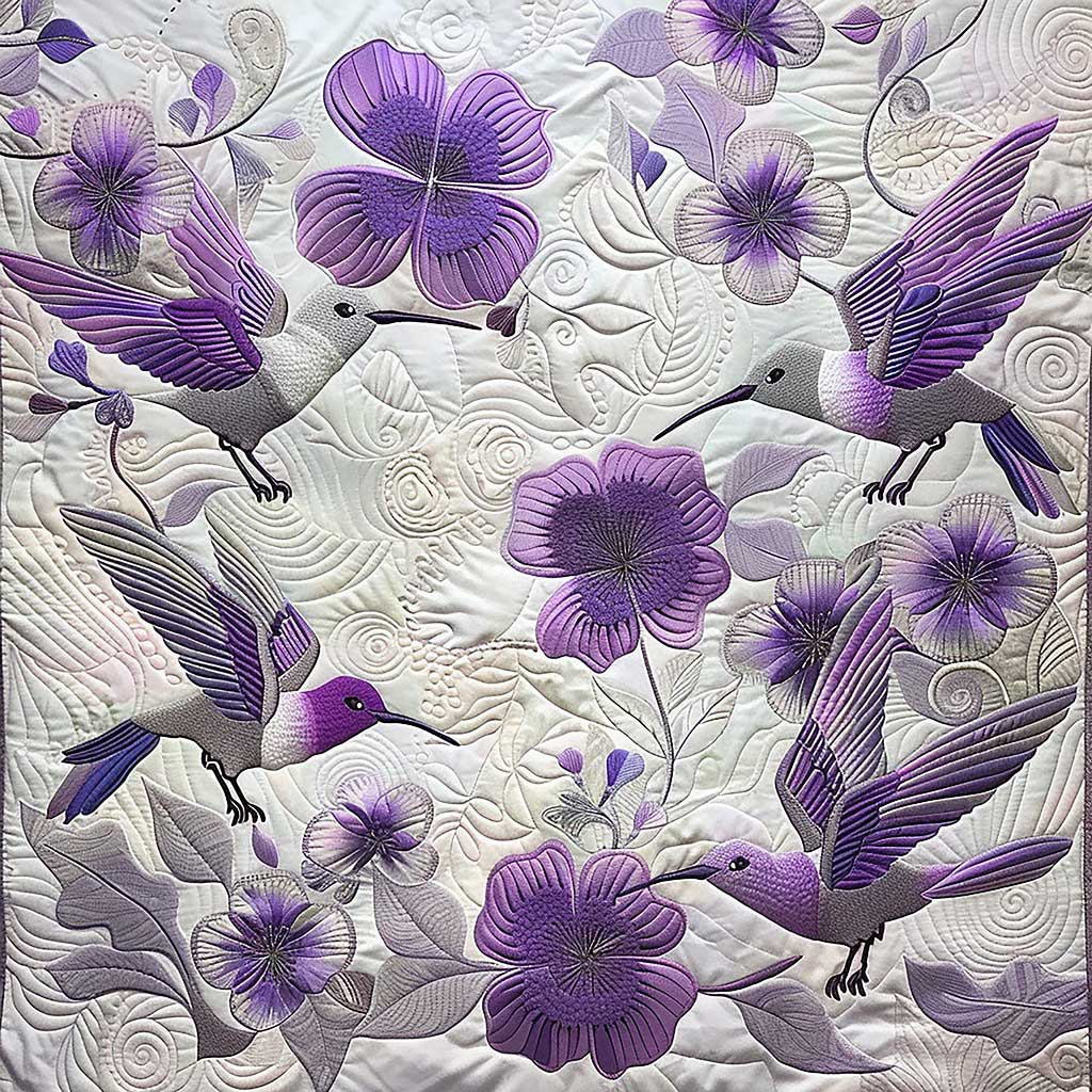 Purple Hummingbirds WM1508042CL Quilt