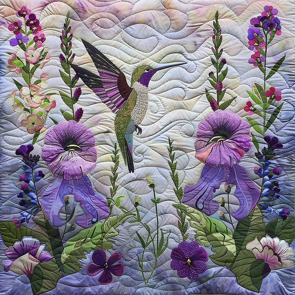 Purple Memories Hummingbirds WM1508060CL Quilt