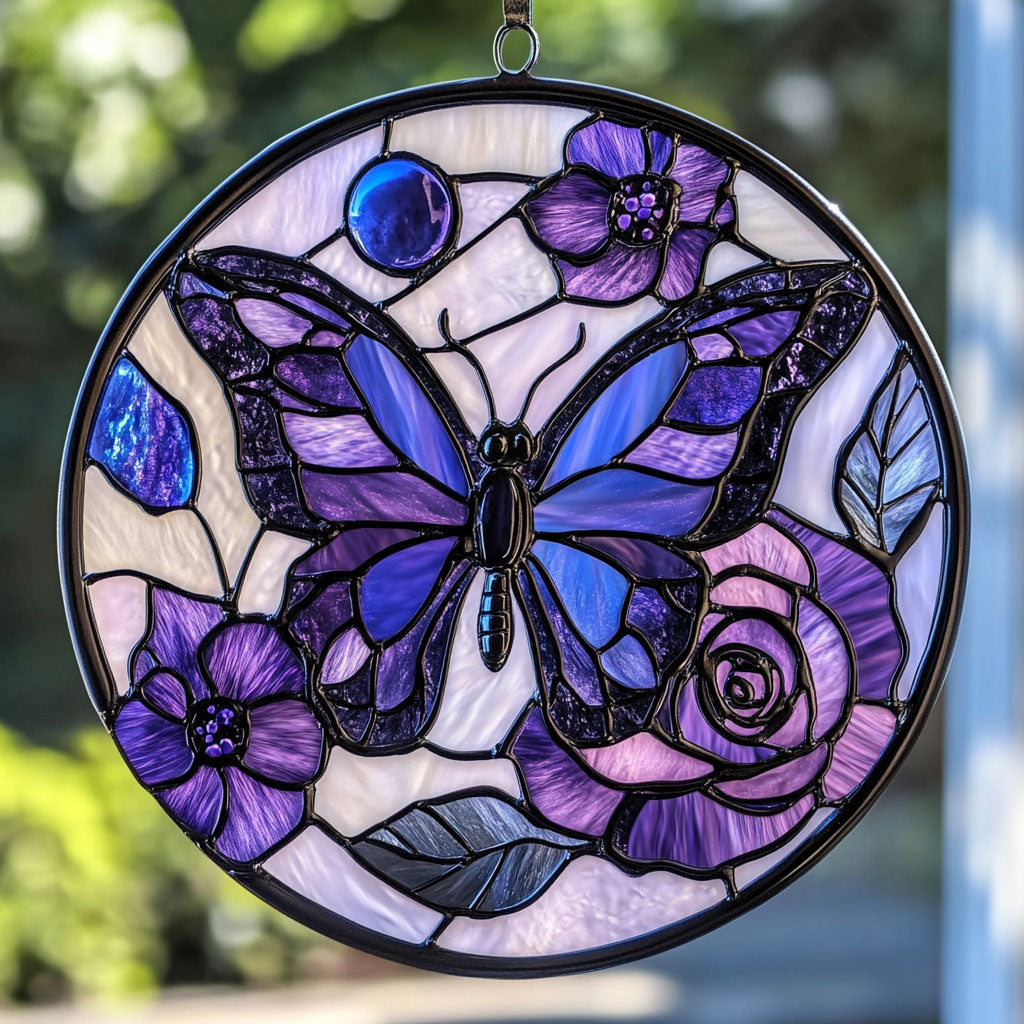 Purple Butterfly WX0602211CL Suncatcher