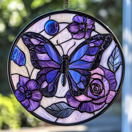 Purple Butterfly WX0602211CL Suncatcher