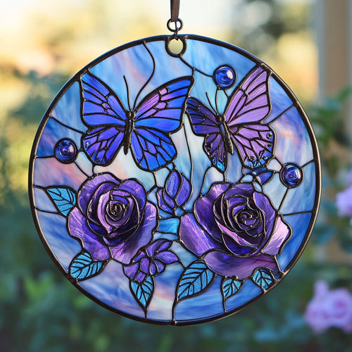Purple Butterfly WX0602212CL Suncatcher