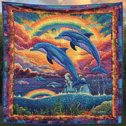 Rainbow Dolphin WJ1609023CL Quilt