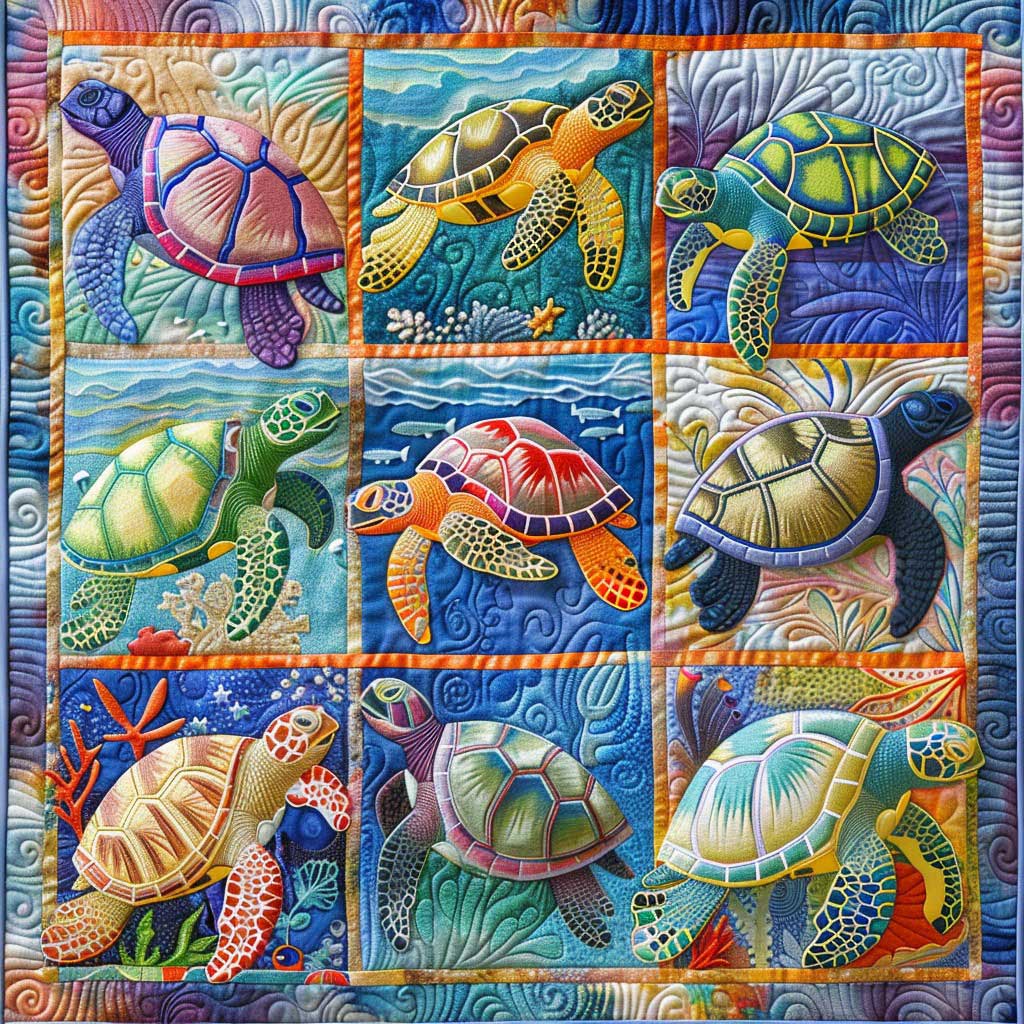 Rainbow Turtle WM2608001CL Quilt