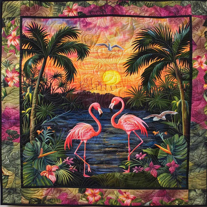 Romantic Flamingo Sunset WJ1008030CL Quilt