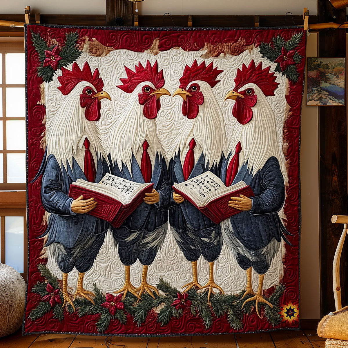 Rooster Choir WY1212014CL Quilt