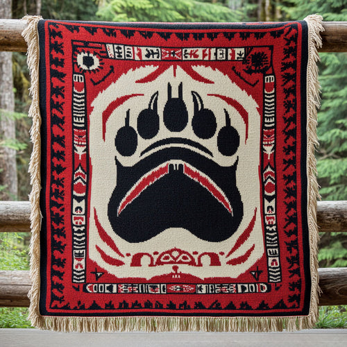 Rune Bear WN2101017CL Woven Throw Blanket
